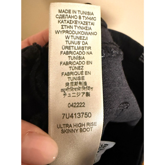 7 For All Mankind No Filter Denim Ultra High Rise Skinny Boot Jean Black Size 30 - Picture 5 of 7